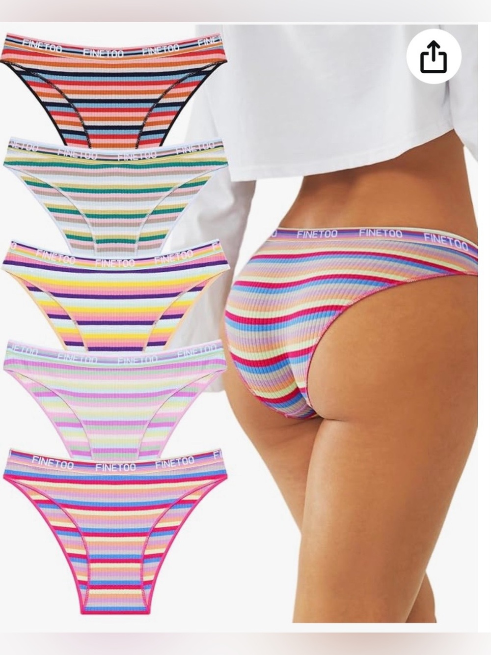 5pk Women’s High Cut, Breathable, Cheeky Panties
